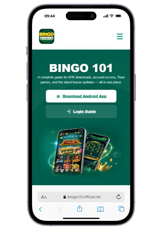 Bingo 101 APK download on an Android phone