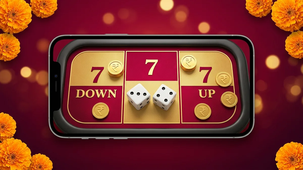 Bingo 101 7 Up Down table with two dice and three betting areas marked 2-6, 7 and 8-12