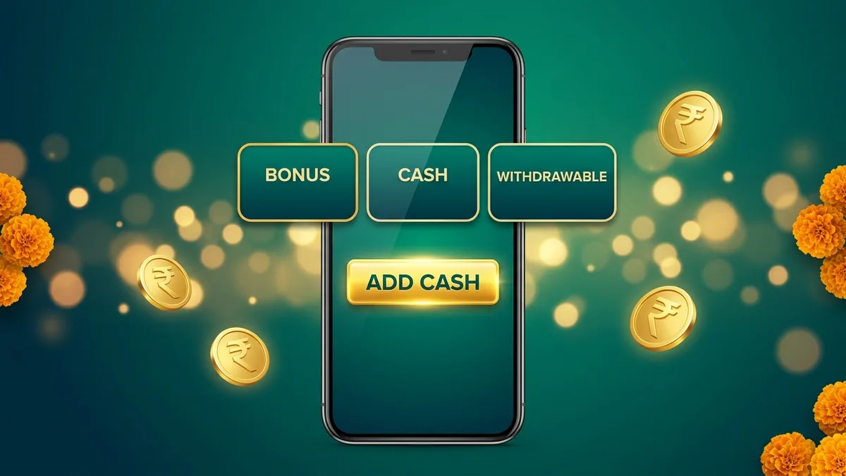 Bingo 101 add cash: the wallet screen with the Bonus, Cash and Withdrawable boxes and the Add Cash button